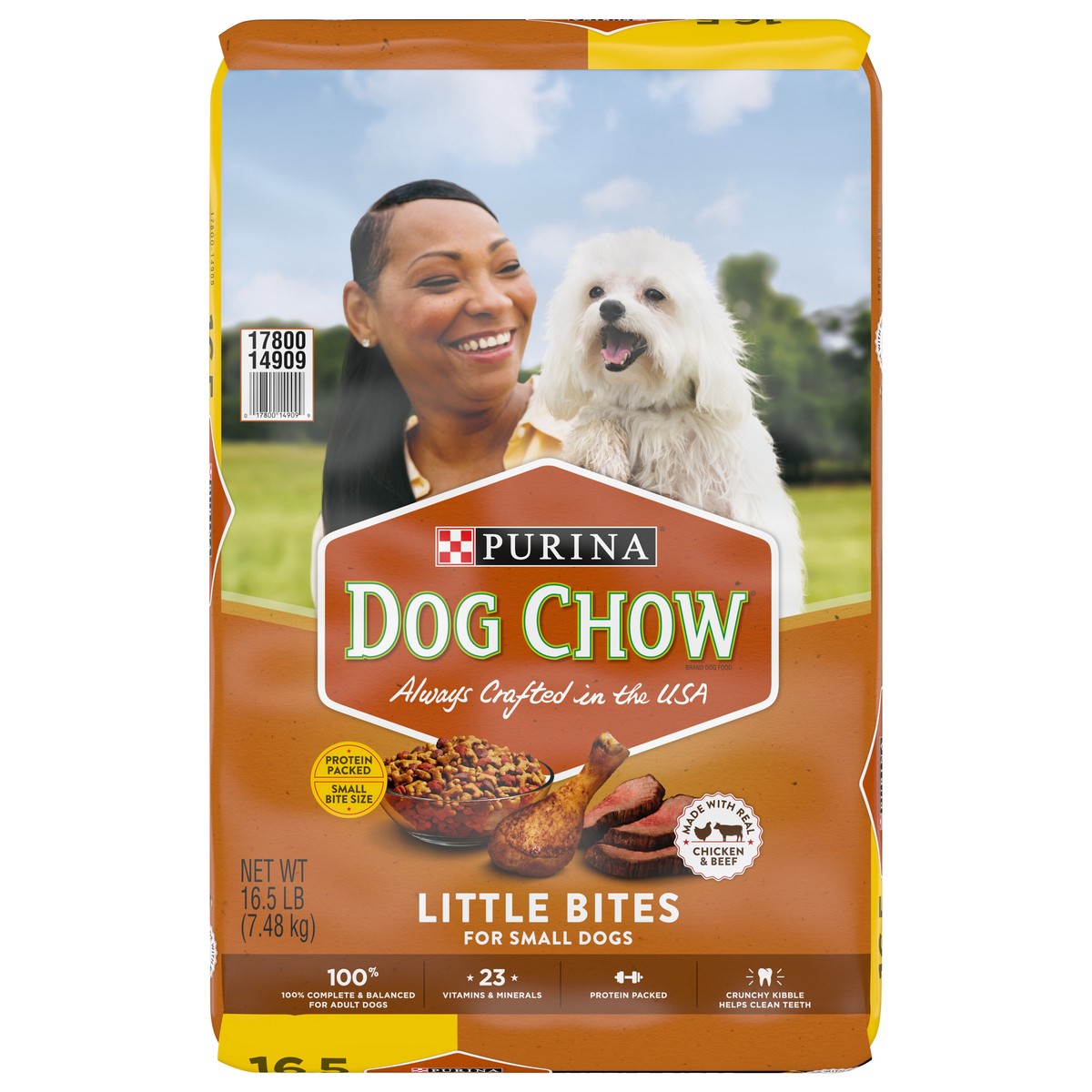 slide 1 of 9, Dog Chow Purina Dog Chow Little Bites with Real Chicken & Beef Small Dog Complete & Balanced Dry Dog Food - 16.5lbs, 16.5 lb