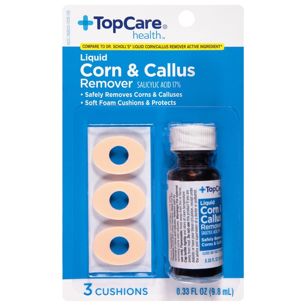 slide 1 of 1, TopCare Liquid Corn & Callous Remover Foot Care, 0.33 fl oz