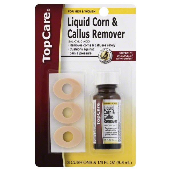 slide 1 of 1, TopCare Liquid Corn & Callous Remover Foot Care, 0.33 fl oz