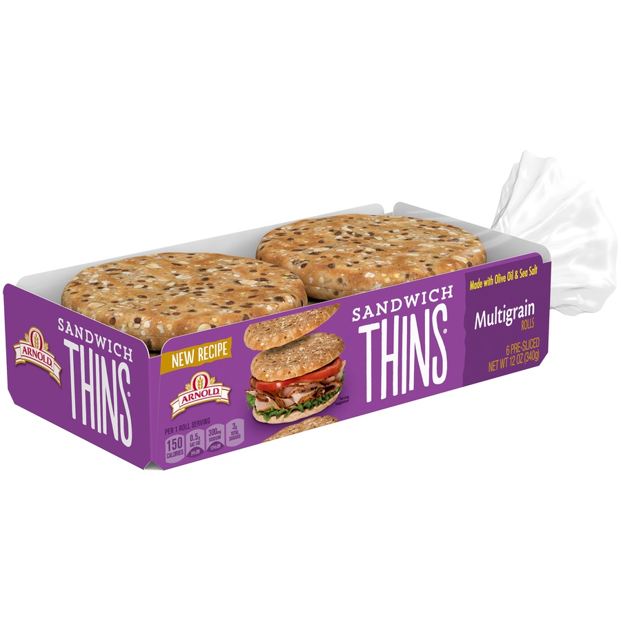 slide 7 of 8, Arnold Multigrain Rolls, 6 count, 12 oz, 6 ct