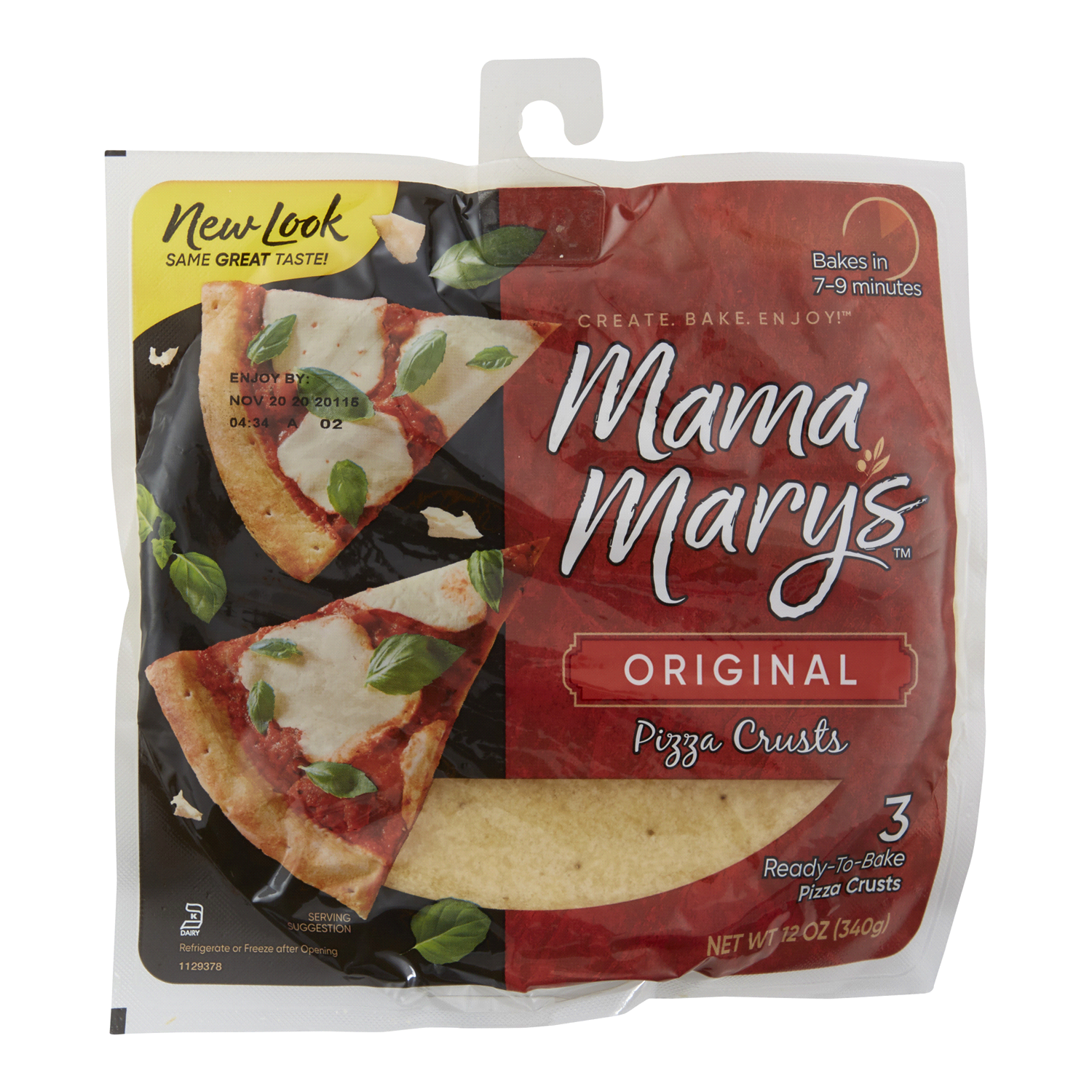 slide 1 of 2, Mama Mary's Original Pizza Crusts, 3 Count, 12 oz, 3 ct