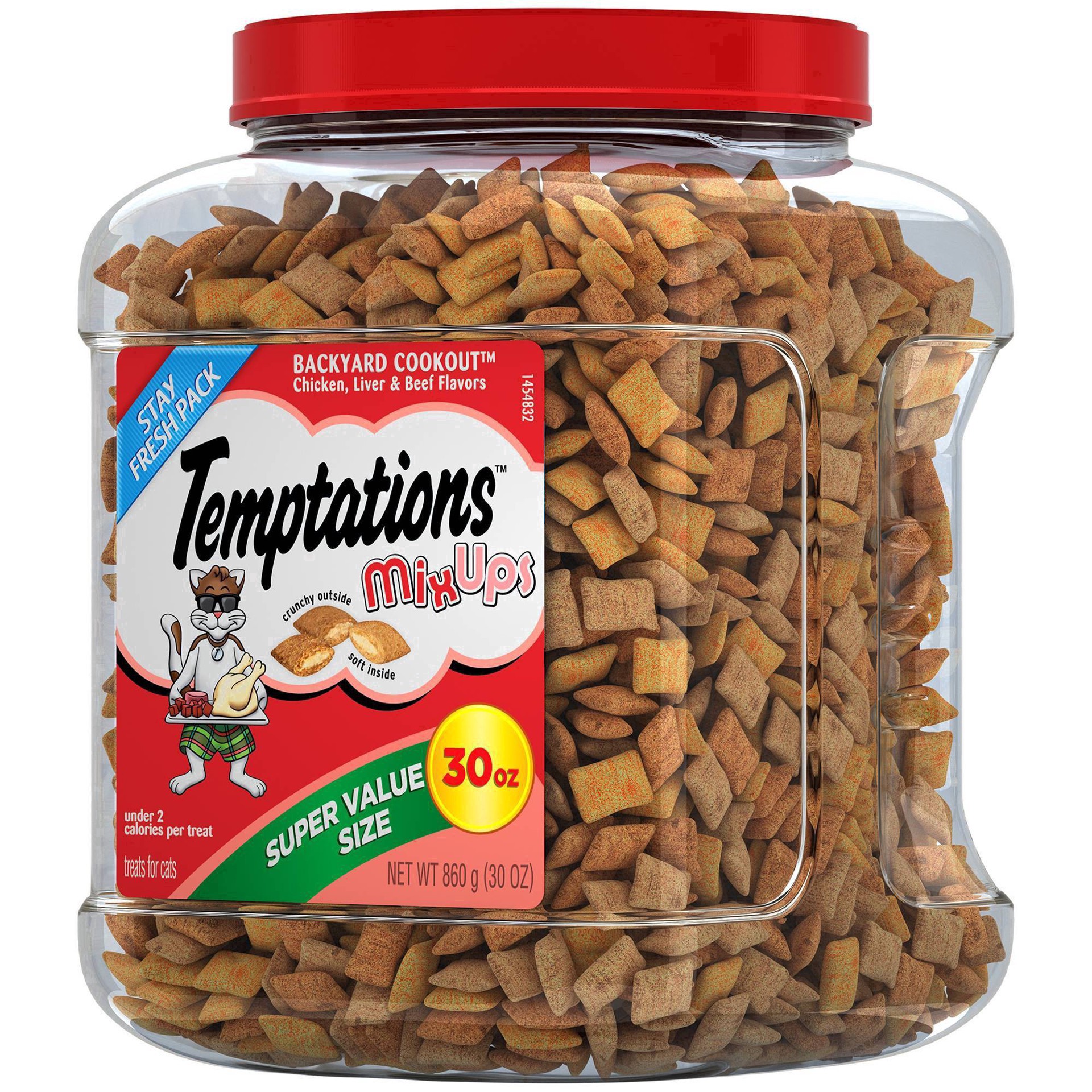 slide 3 of 4, Temptations MixUps Backyard Cookout Treats for Cats Super Value Size. 30 oz, 30 oz