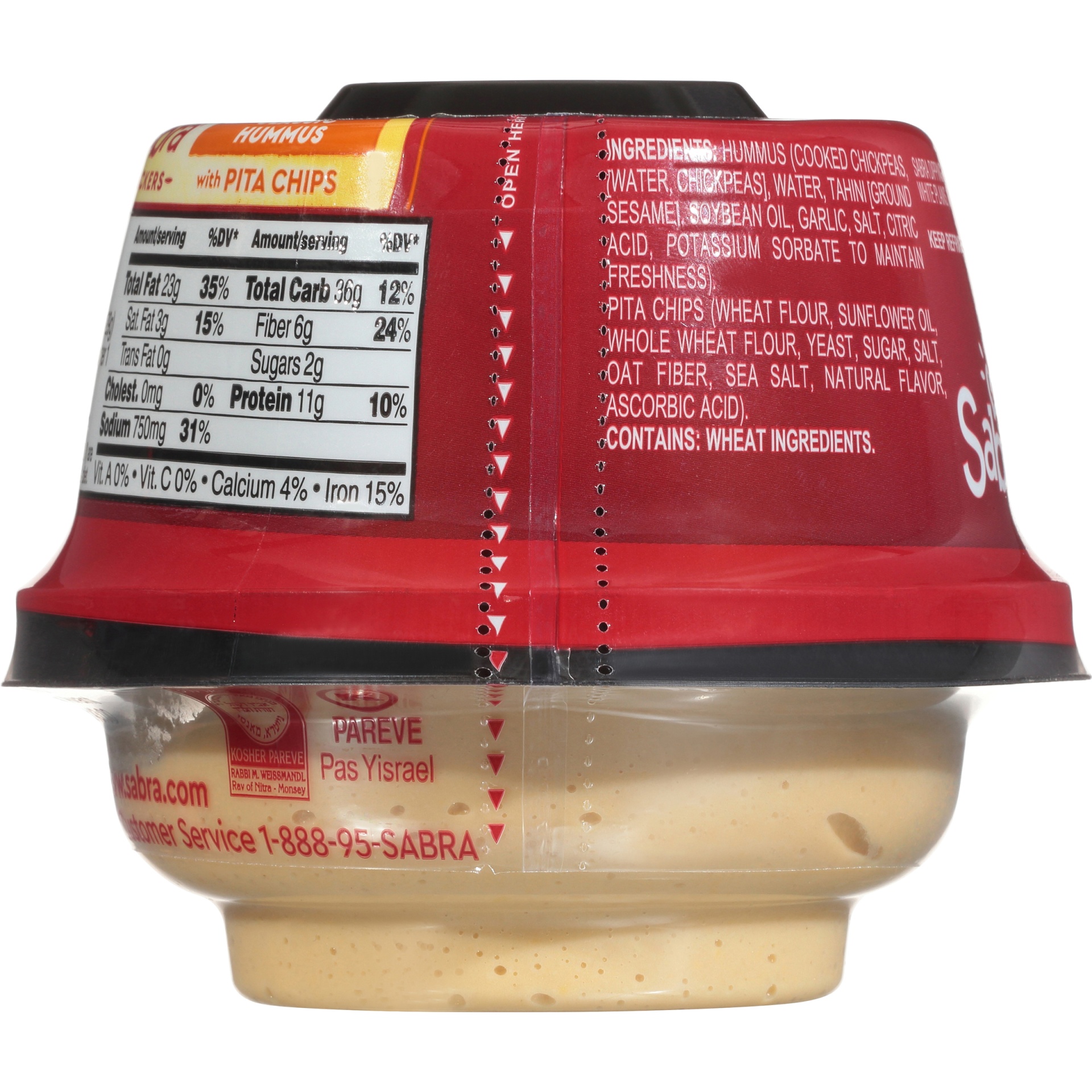 slide 4 of 6, Sabra Snackers Classic Hummus with Pita Chips 4.56 oz. Pack, 4.56 oz
