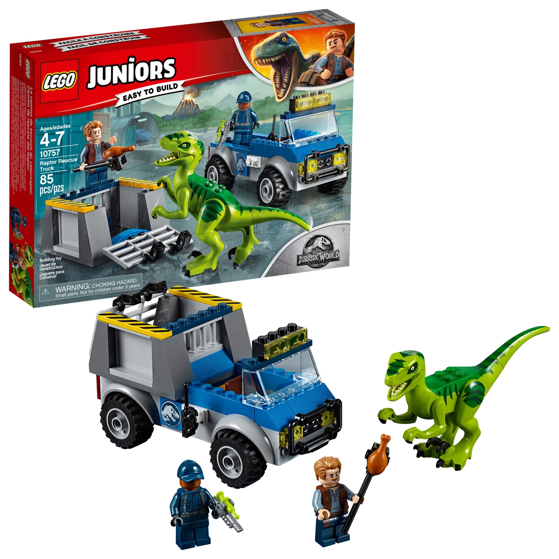 slide 1 of 5, LEGO Juniors Jurassic World Raptor Rescue Truck 10757, 1 ct