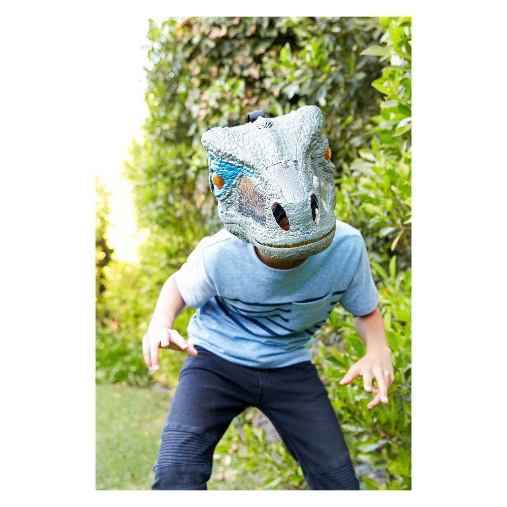 slide 3 of 8, Jurassic World Velociraptor"Blue" Chomp'N Roar Mask, 1 ct