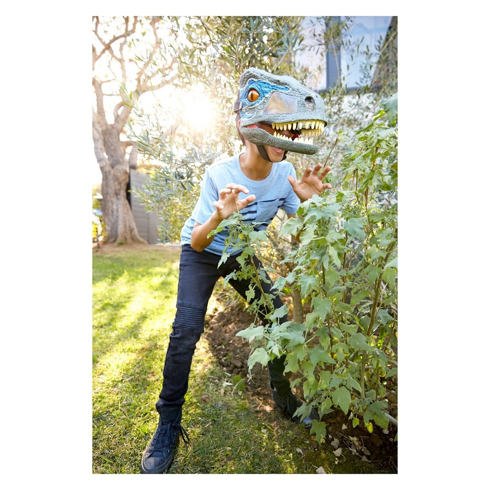 slide 4 of 8, Jurassic World Velociraptor"Blue" Chomp'N Roar Mask, 1 ct