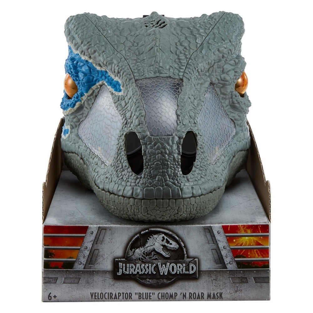 slide 7 of 8, Jurassic World Velociraptor"Blue" Chomp'N Roar Mask, 1 ct