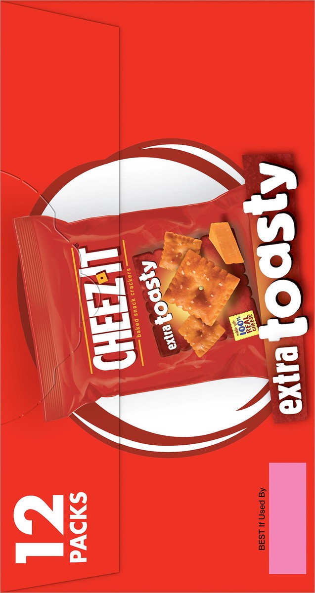 slide 5 of 8, Cheez-It Cheese Crackers, Baked Snack Crackers, Office and Kids Snacks, Extra Toasty, 12oz Box, 12 Packs, 12 oz