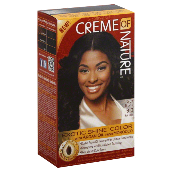slide 1 of 1, Creme of Nature Permanent Hair Color, Soft Black, 8.45 oz