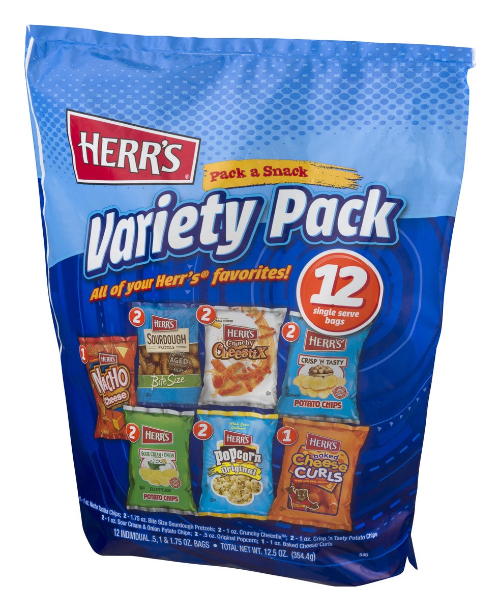 slide 3 of 9, Herr's Pack a Snack Variety Pack, 12.25 oz