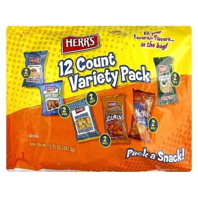 slide 1 of 1, Herr's Pack a Snack Variety Pack, 12.25 oz