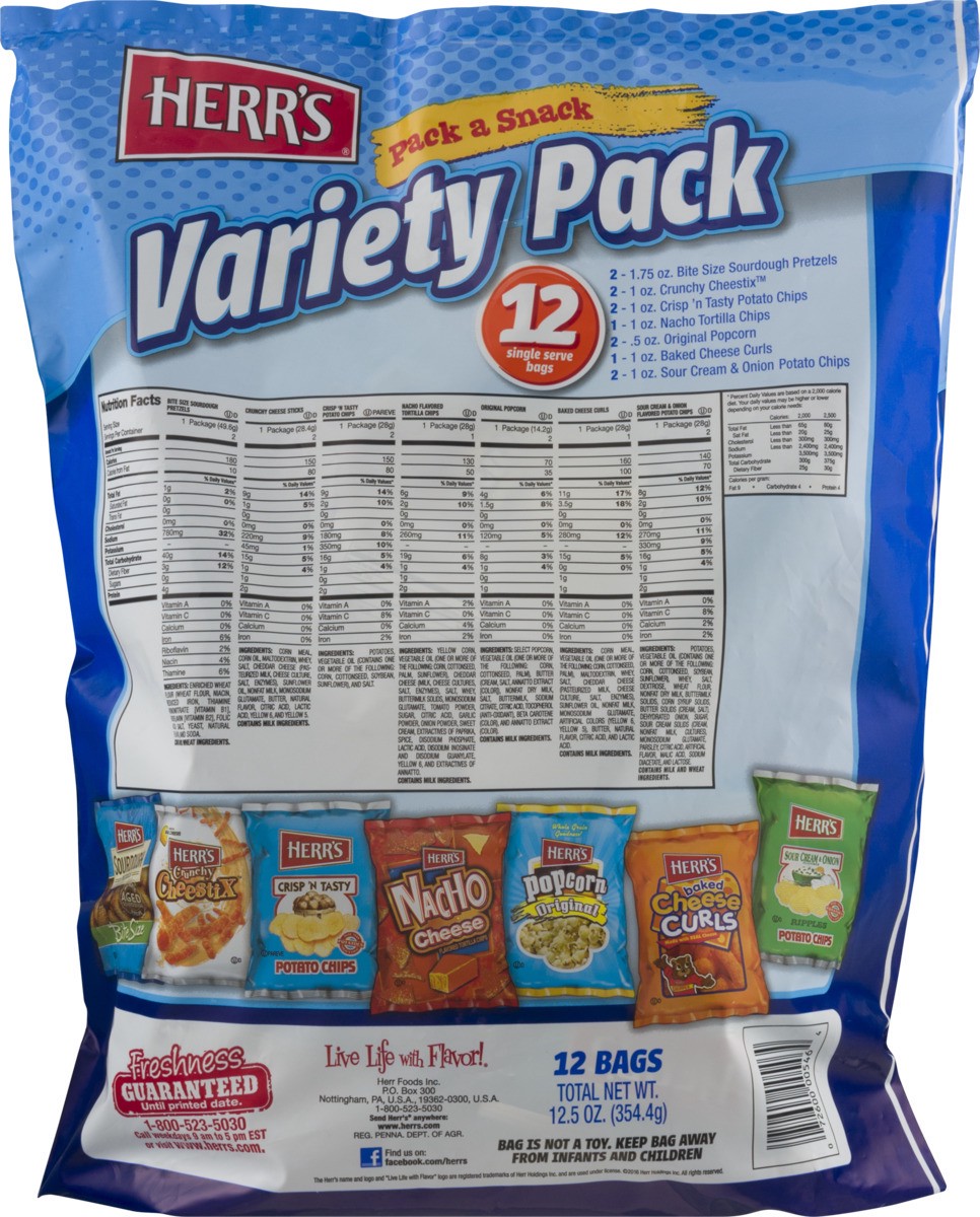 slide 8 of 9, Herr's Pack a Snack Variety Pack, 12.25 oz