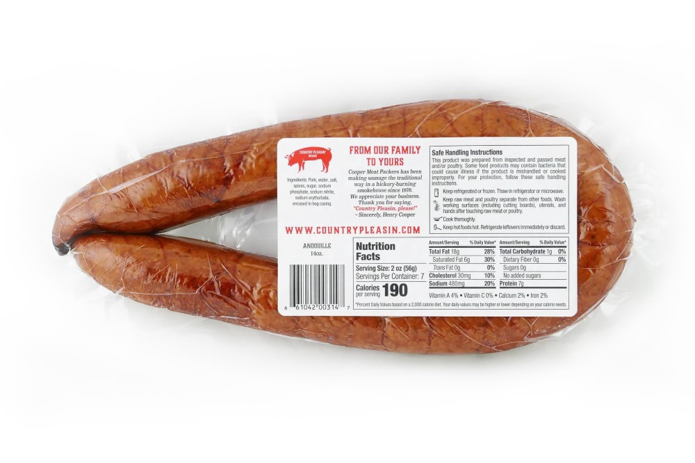 slide 2 of 2, Country Pleasin' Cajun Andouille Sausage, 14 oz