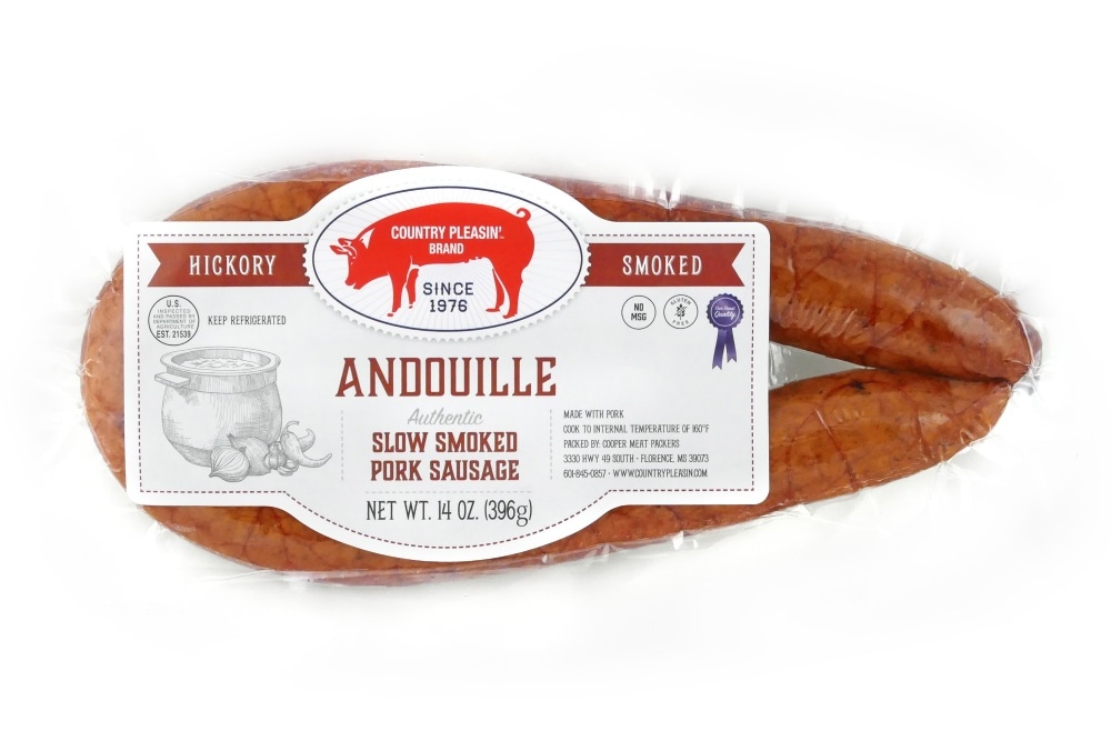 slide 1 of 1, Country Pleasin' Cajun Andouille Sausage, 14 oz