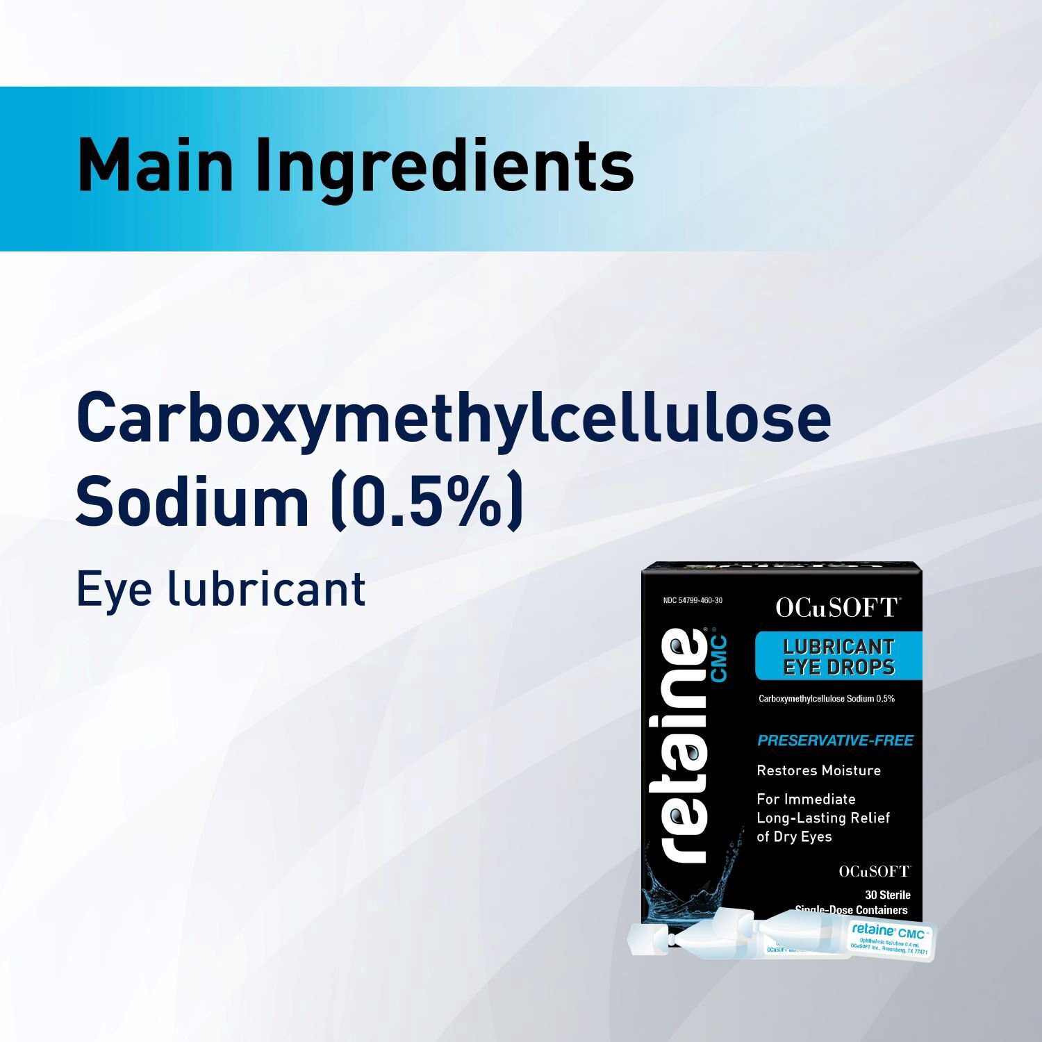 slide 4 of 5, OCuSOFT Retaine CMC Lubricant Eye Drops 30 - 0.01 fl oz Each, 30 ct