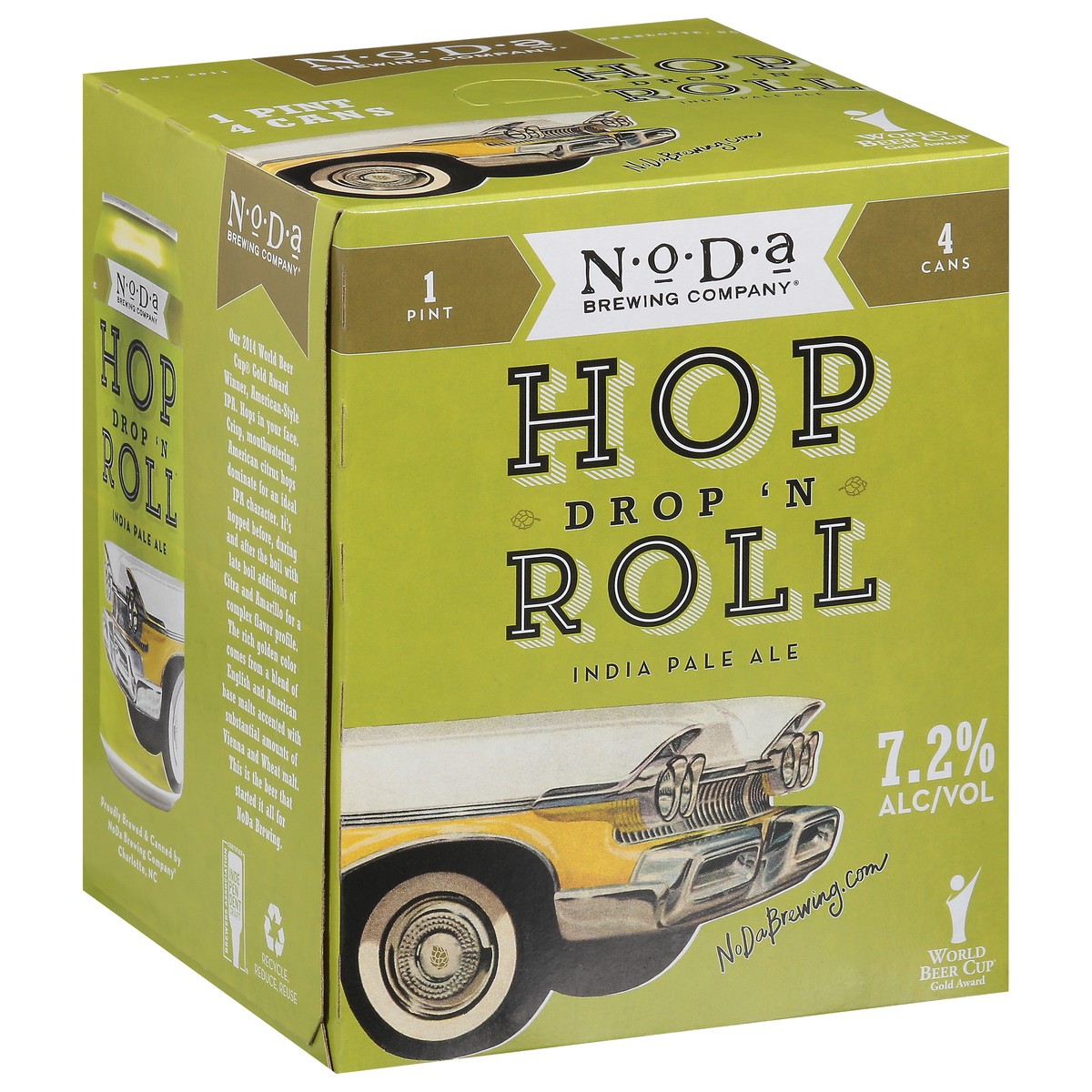 slide 8 of 9, NoDa Brewing Co. India Pale Ale Hop Drop 'N Roll Beer 4 - 1 pt Cans, 64 oz