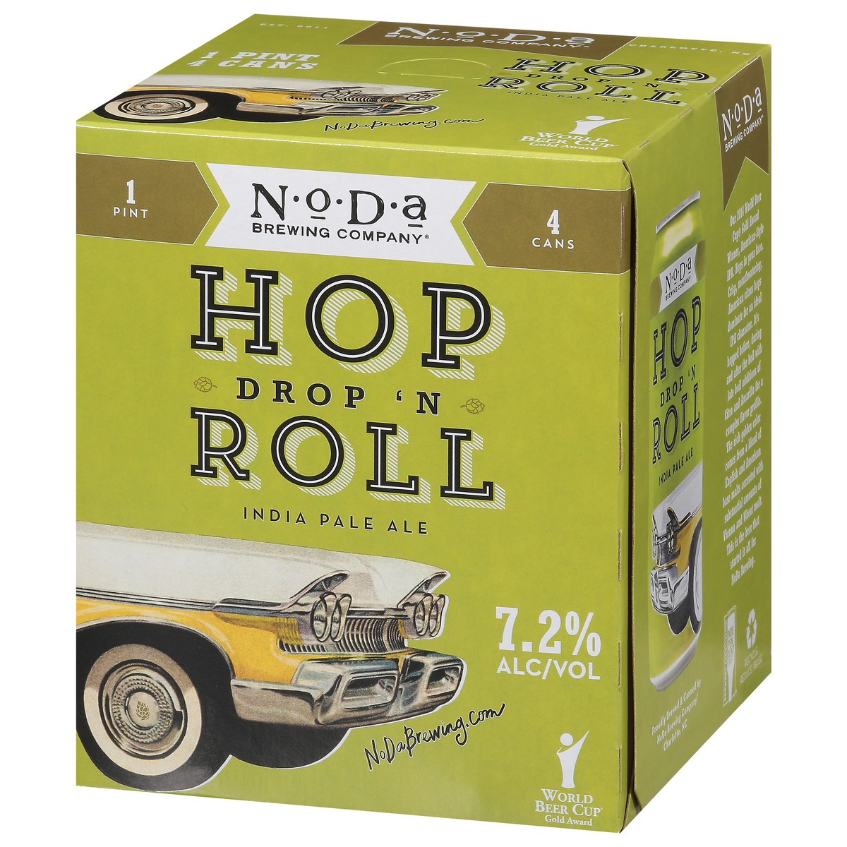 slide 4 of 9, NoDa Brewing Co. India Pale Ale Hop Drop 'N Roll Beer 4 - 1 pt Cans, 64 oz