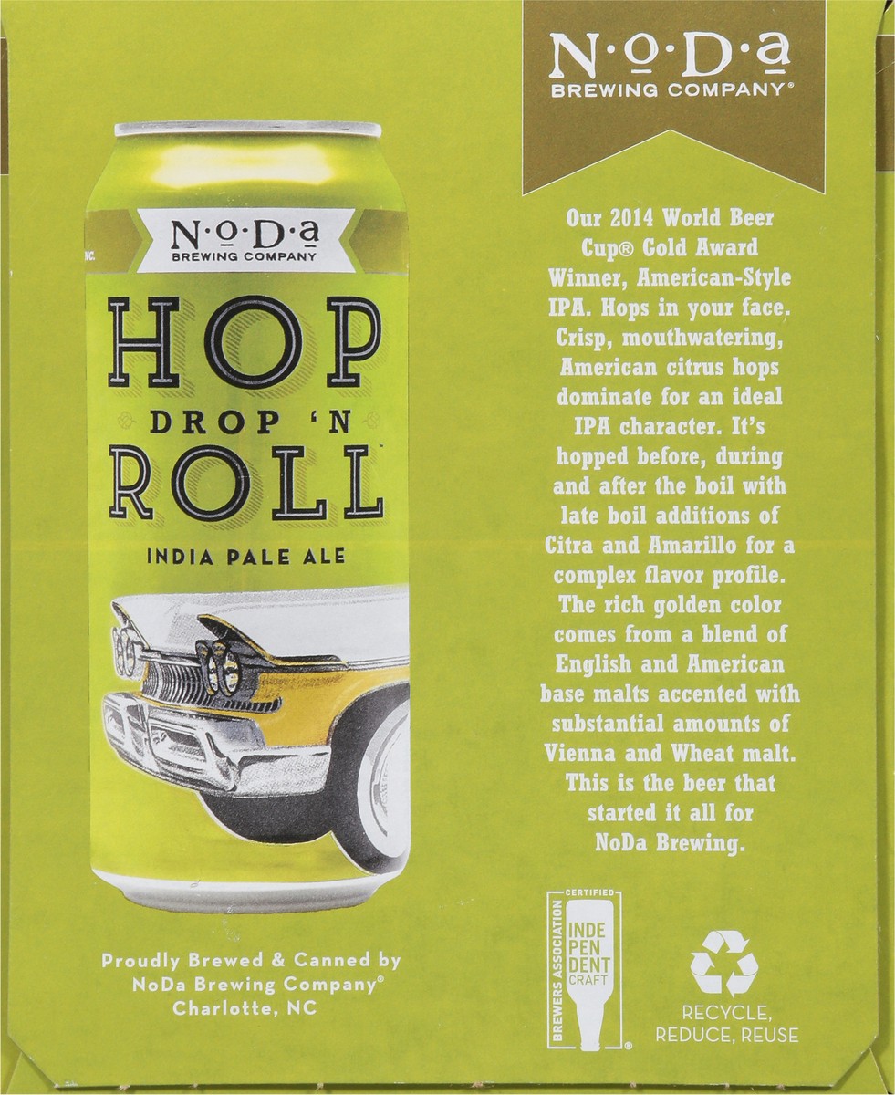 slide 5 of 9, NoDa Brewing Co. India Pale Ale Hop Drop 'N Roll Beer 4 - 1 pt Cans, 64 oz