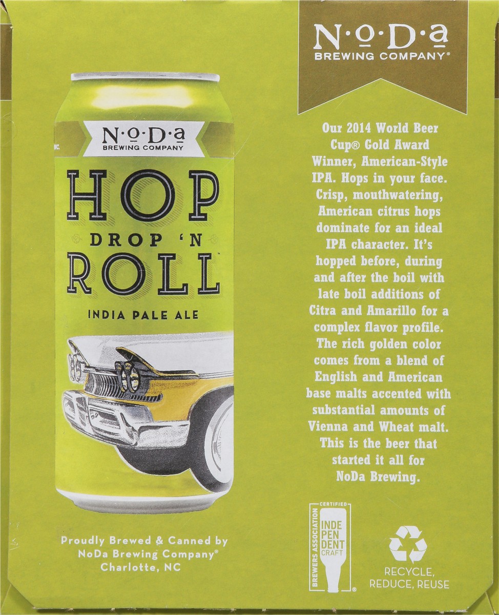 slide 2 of 9, NoDa Brewing Co. India Pale Ale Hop Drop 'N Roll Beer 4 - 1 pt Cans, 64 oz