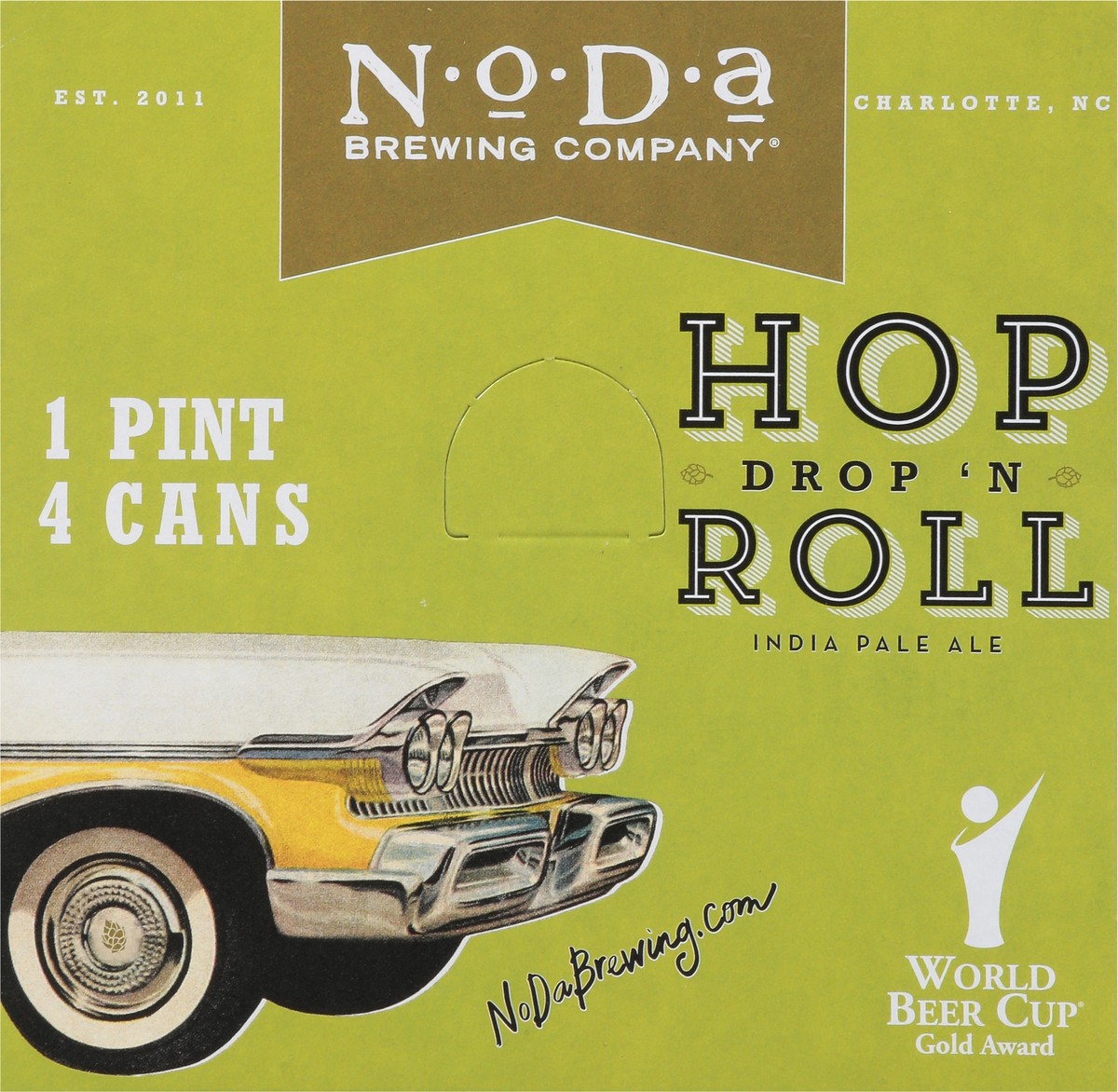 slide 3 of 9, NoDa Brewing Co. India Pale Ale Hop Drop 'N Roll Beer 4 - 1 pt Cans, 64 oz