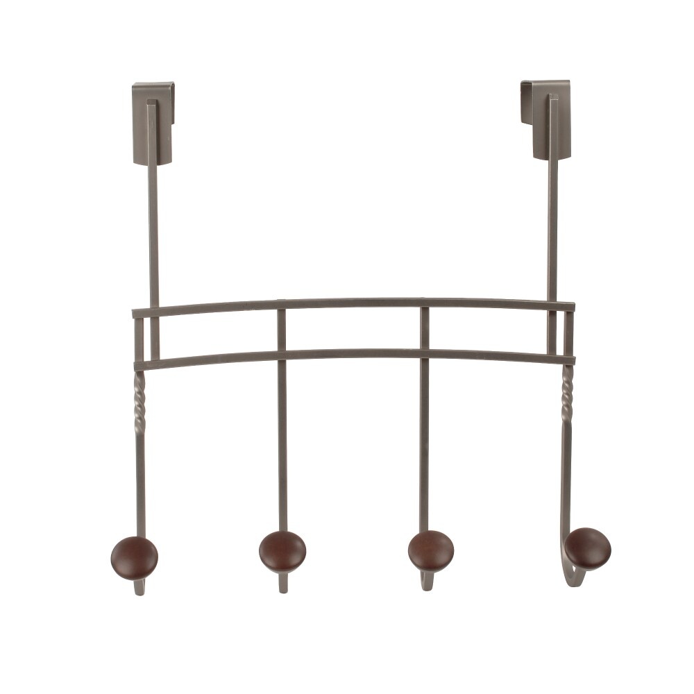 slide 1 of 1, Spectrum Cambridge Over-The-Door 4-Hook Rack - Gray / Brown, 1 ct