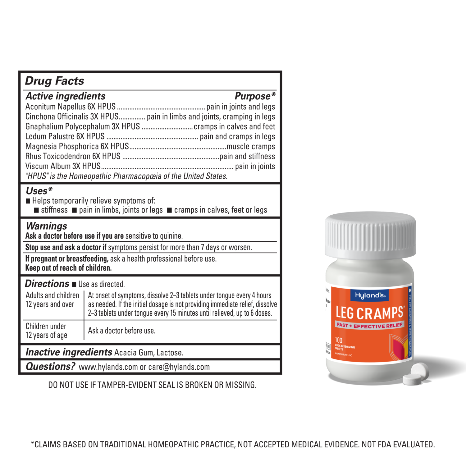 slide 2 of 8, Hyland's Leg Cramps 100% Natural, 100 ct
