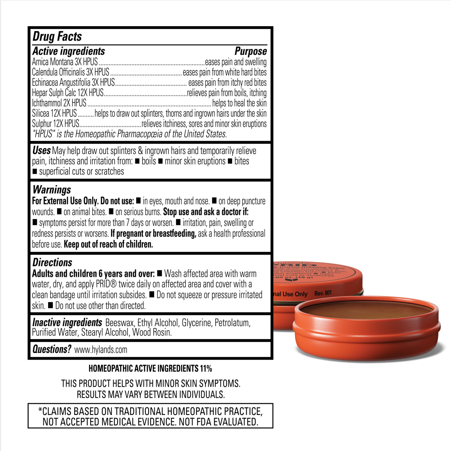 slide 2 of 7, Hyland's Naturals Prid Pain Relief & Irritant Drawing Salve 0.63 oz, 0.63 oz