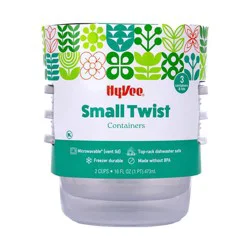 Hy-Vee Hyvee Small Twist Containers, 16oz/2cups
