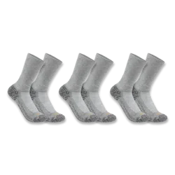 Carhartt Men's Force Midweight Large Crew Sock Pack - Charcoal