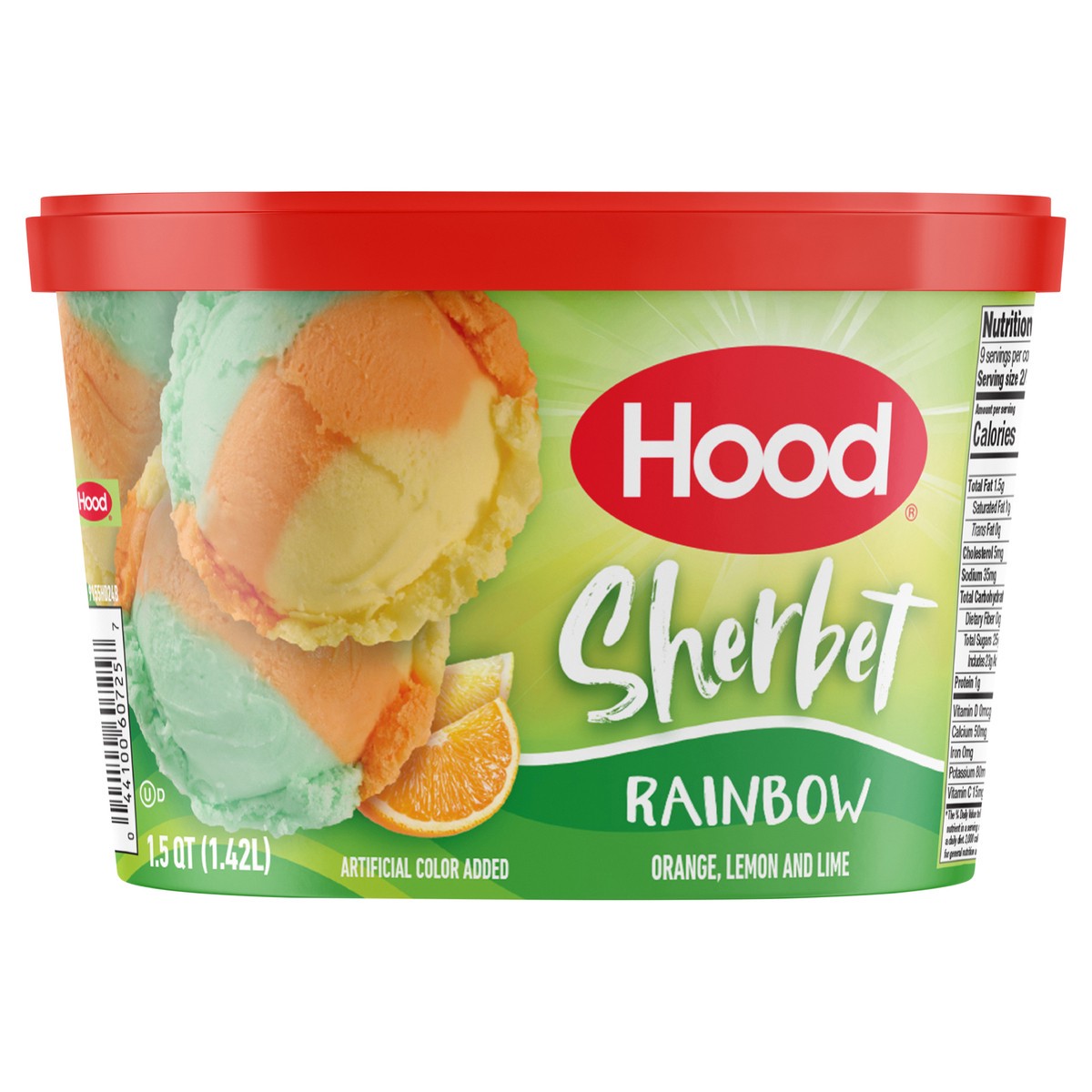 slide 1 of 3, Hood Rainbow Sherbet, 1.5 Quarts, 1.5 qt