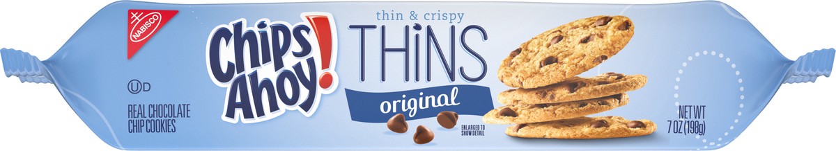 slide 4 of 9, CHIPS AHOY! Thins Original Chocolate Chip Cookies, 7 oz, 7 oz
