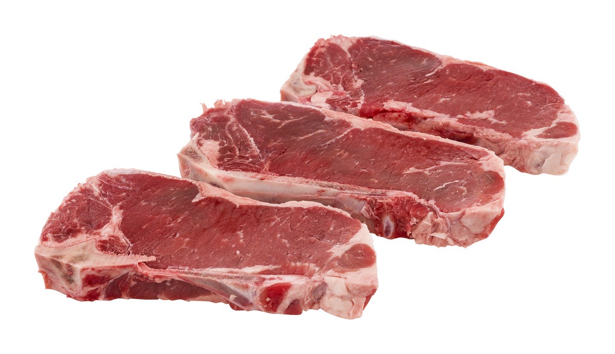 slide 1 of 1, First Street Beef Thin Cut New York Steak, per lb