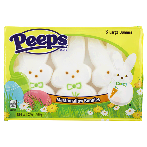 slide 1 of 4, Peeps Marshmallow Bunnies Arge Bunnies, 3 ct