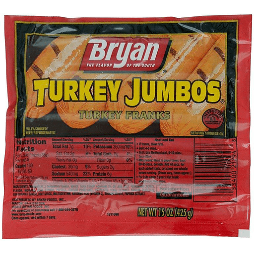 slide 1 of 4, Bryan Juicy Turkey Jumbos, 15 oz