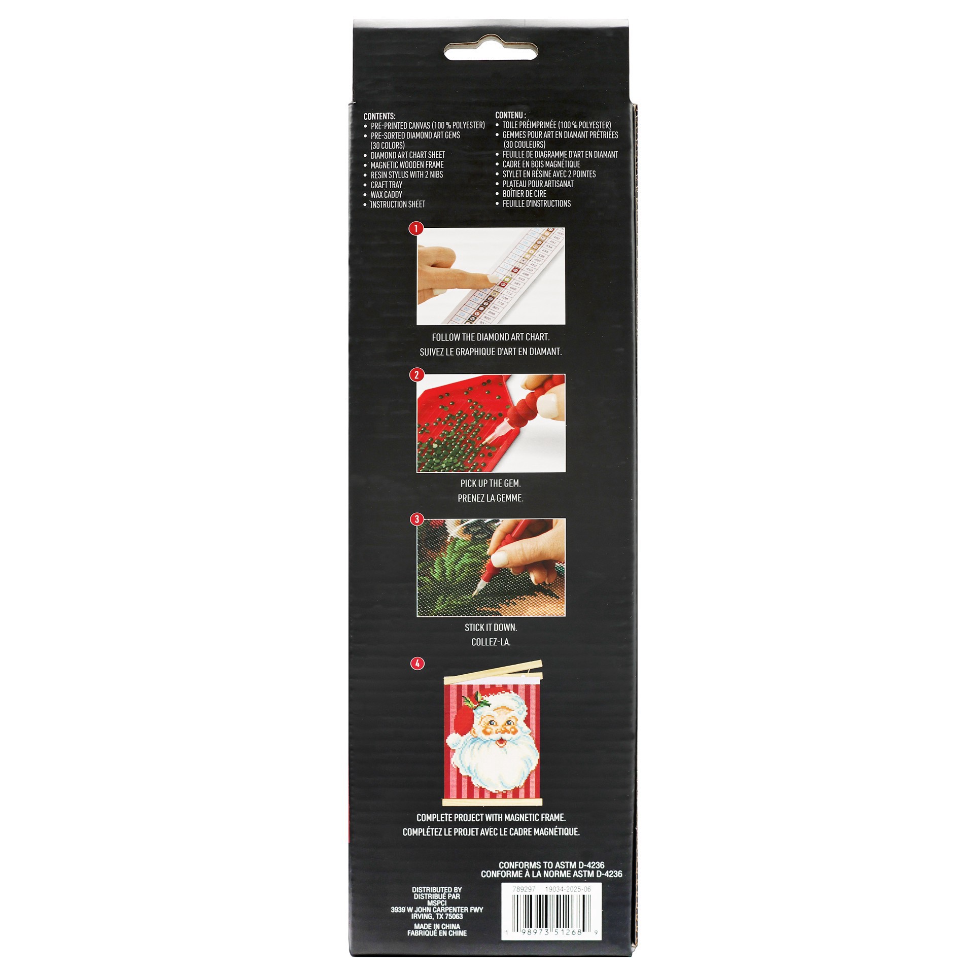 slide 3 of 4, 8" X 10" Jolly Santa Diamond Art Kit With Frame By Make Market, 8 in x 10 in