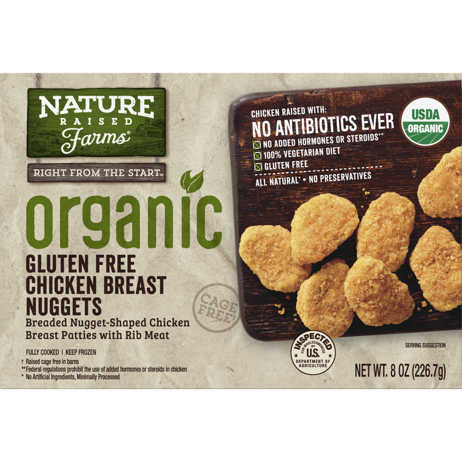 slide 1 of 5, Nature Raised Farms Organic Gluten Free Chicken Breast Nuggets, 8 oz