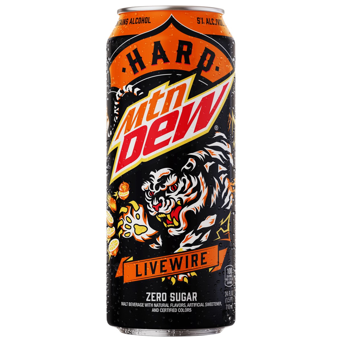 slide 2 of 7, Mountain Dew Hard Mountain Dew Livewire, 5% ABV - 24 fl oz, 24 fl oz