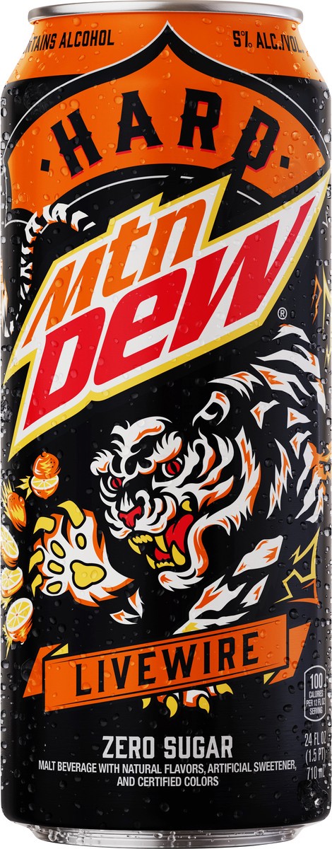 slide 4 of 7, Mountain Dew Hard Mountain Dew Livewire, 5% ABV - 24 fl oz, 24 fl oz
