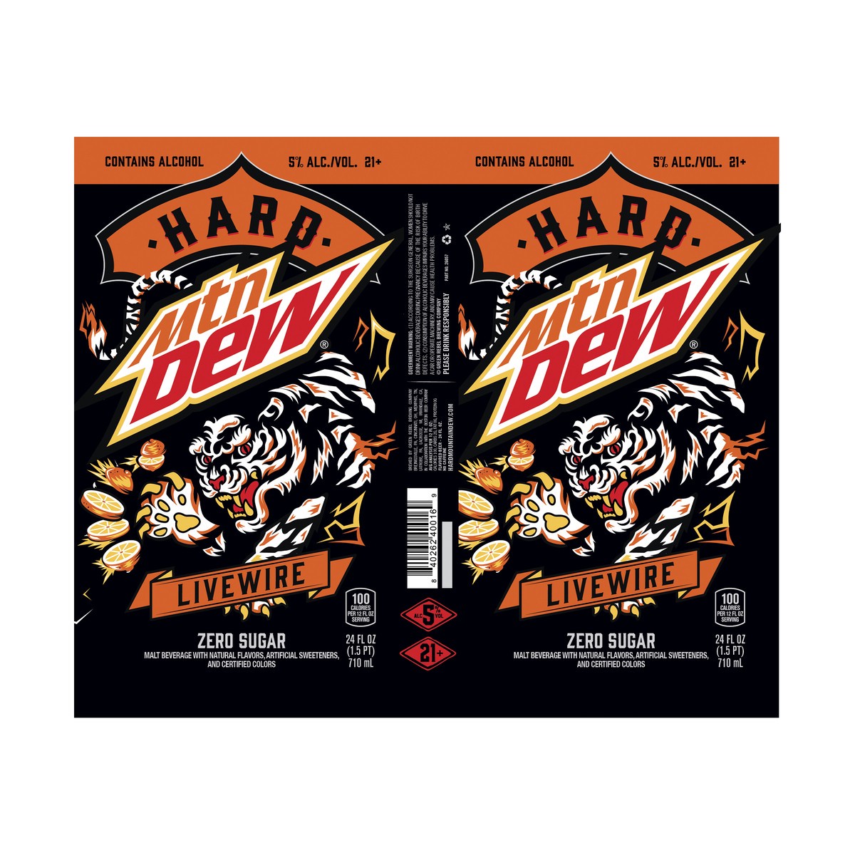 slide 7 of 7, Mountain Dew Hard Mountain Dew Livewire, 5% ABV - 24 fl oz, 24 fl oz