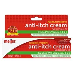 Meijer Maximum Strength Anti-Itch Cream, Hydrocortisone 1 Percent Plus 10 Moisturizers