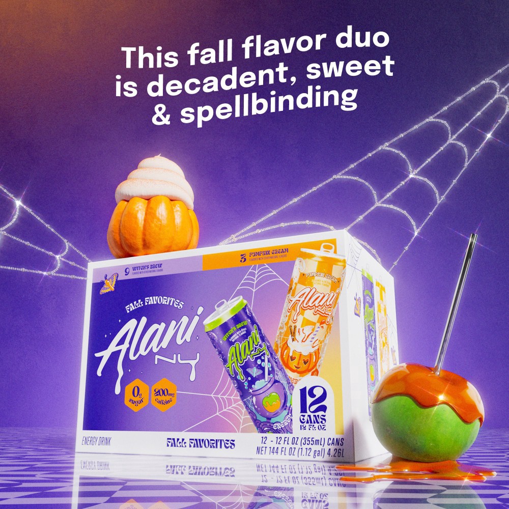 slide 4 of 6, Alani Nu Pumpkin Cream/Witchs Brew Variety 12Pk, 12 oz