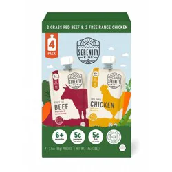 Serenity Kids Free Range Chicken & Grass Fed Beef with Organic Vegetables Baby Food Variety Pack - 14oz/4ct Pouches