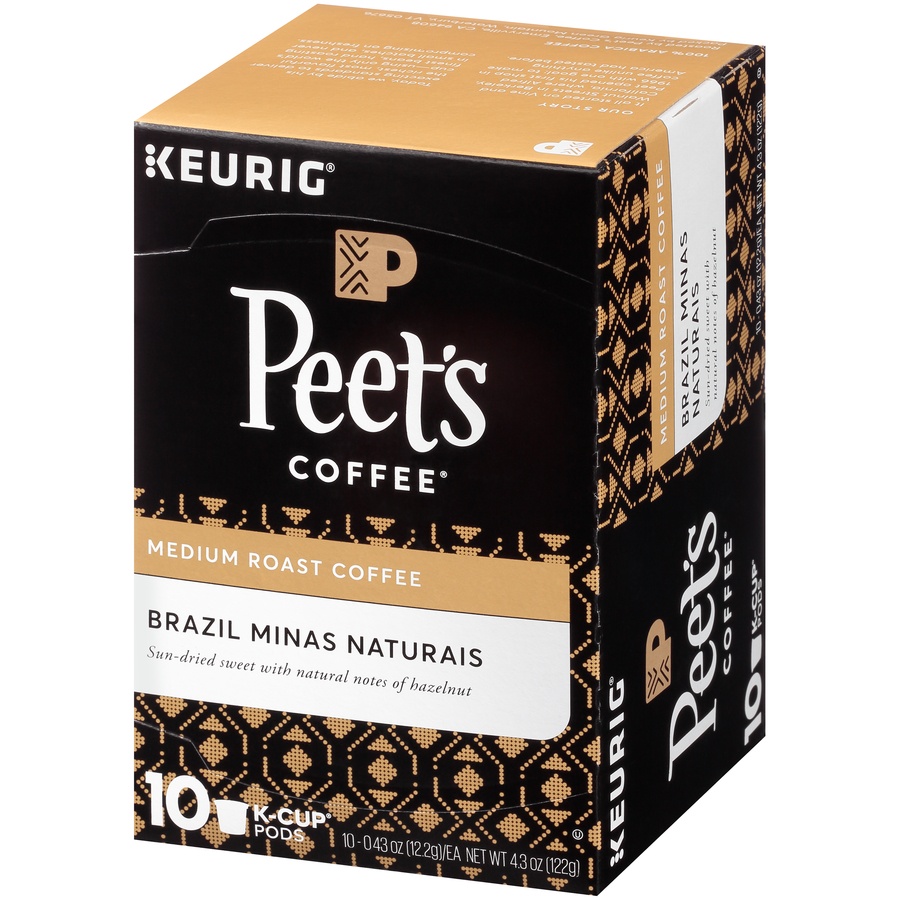 slide 4 of 7, Peet's Coffee Medium Roast Brazil Coffee 10 - 0.43 oz Pods, 10 ct