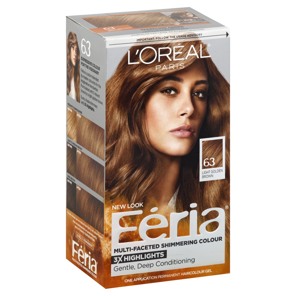 slide 8 of 12, L'Oréal Fería Light Golden Brown 63 Permanent Haircolour Gel 1 ea, 1 ct