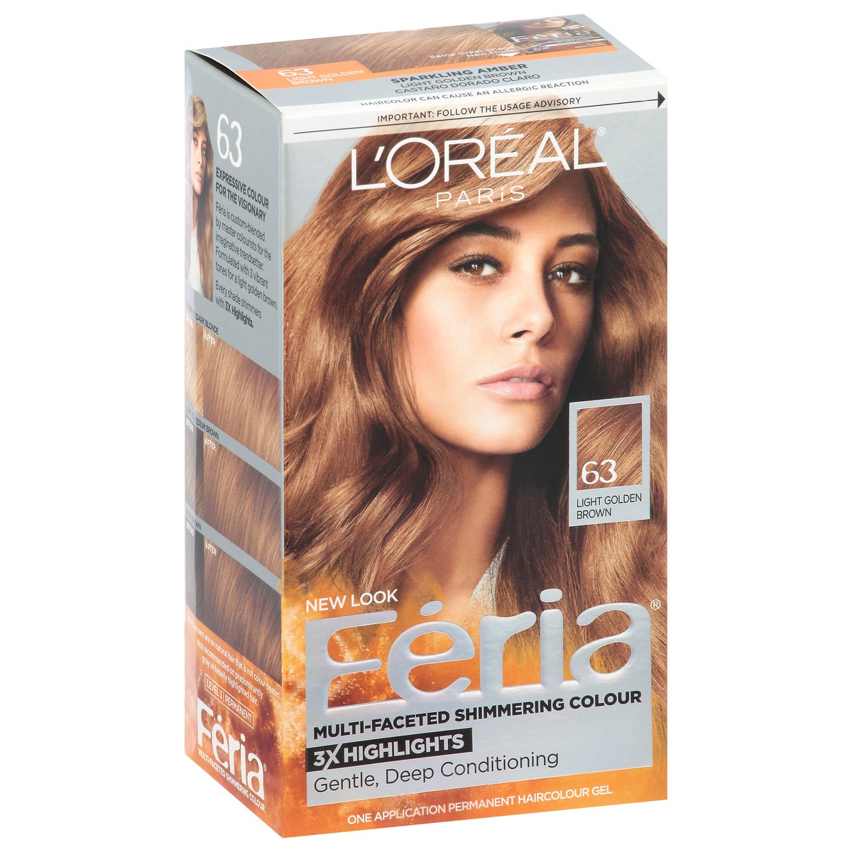 slide 1 of 12, L'Oréal Fería Light Golden Brown 63 Permanent Haircolour Gel 1 ea, 1 ct