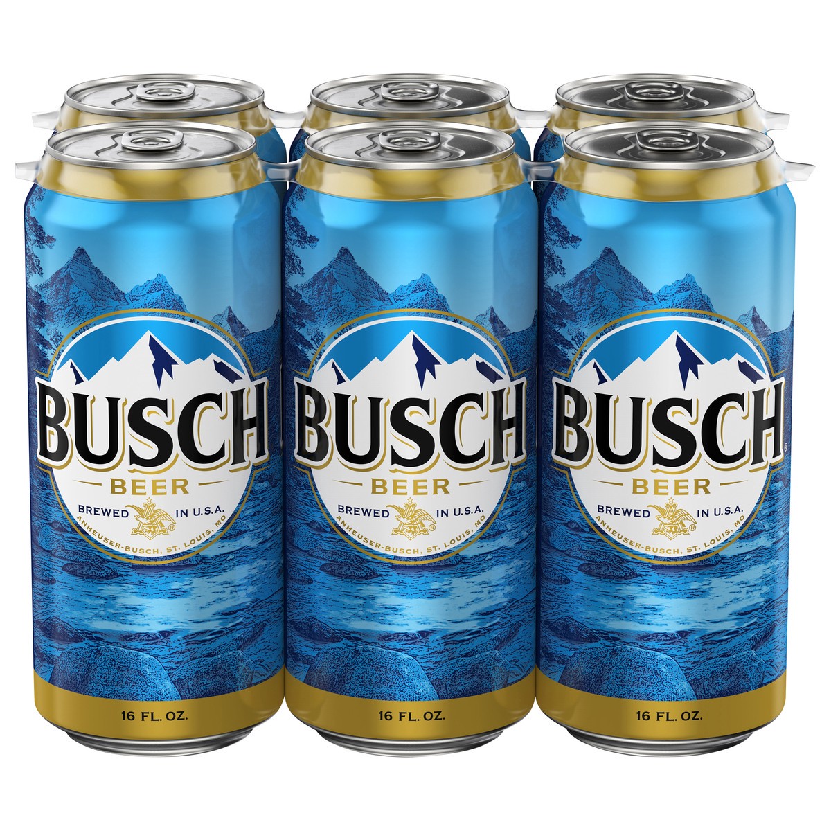 slide 1 of 1, Busch Beer, 6 ct; 16 oz