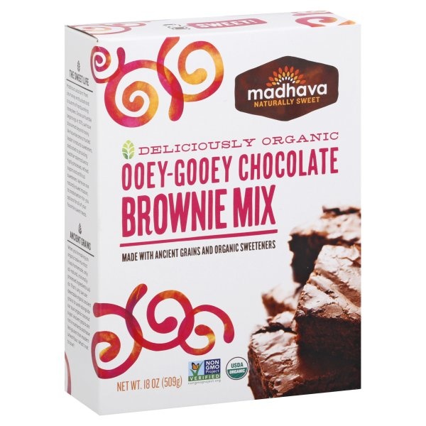 slide 1 of 1, Madhava Organic Ooey-Gooey Chocolate Brownie Mix, 17.5 oz