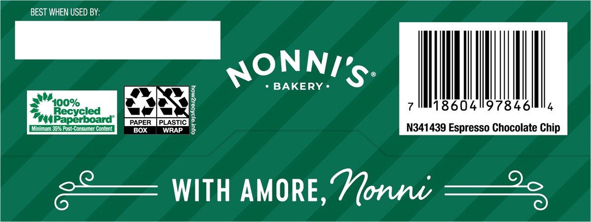 slide 4 of 8, Nonni's Nonni’s Espresso Chocolate Chip Biscotti, 8-count carton 6.88 oz, 8 ct
