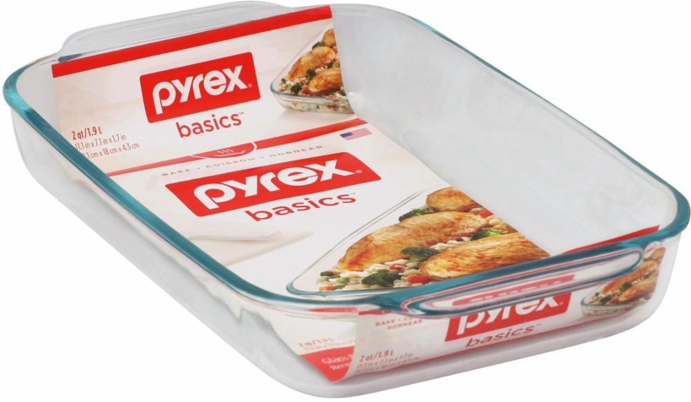 slide 1 of 1, Pyrex Basics Oblong Baking Dish - Clear, 2 qt