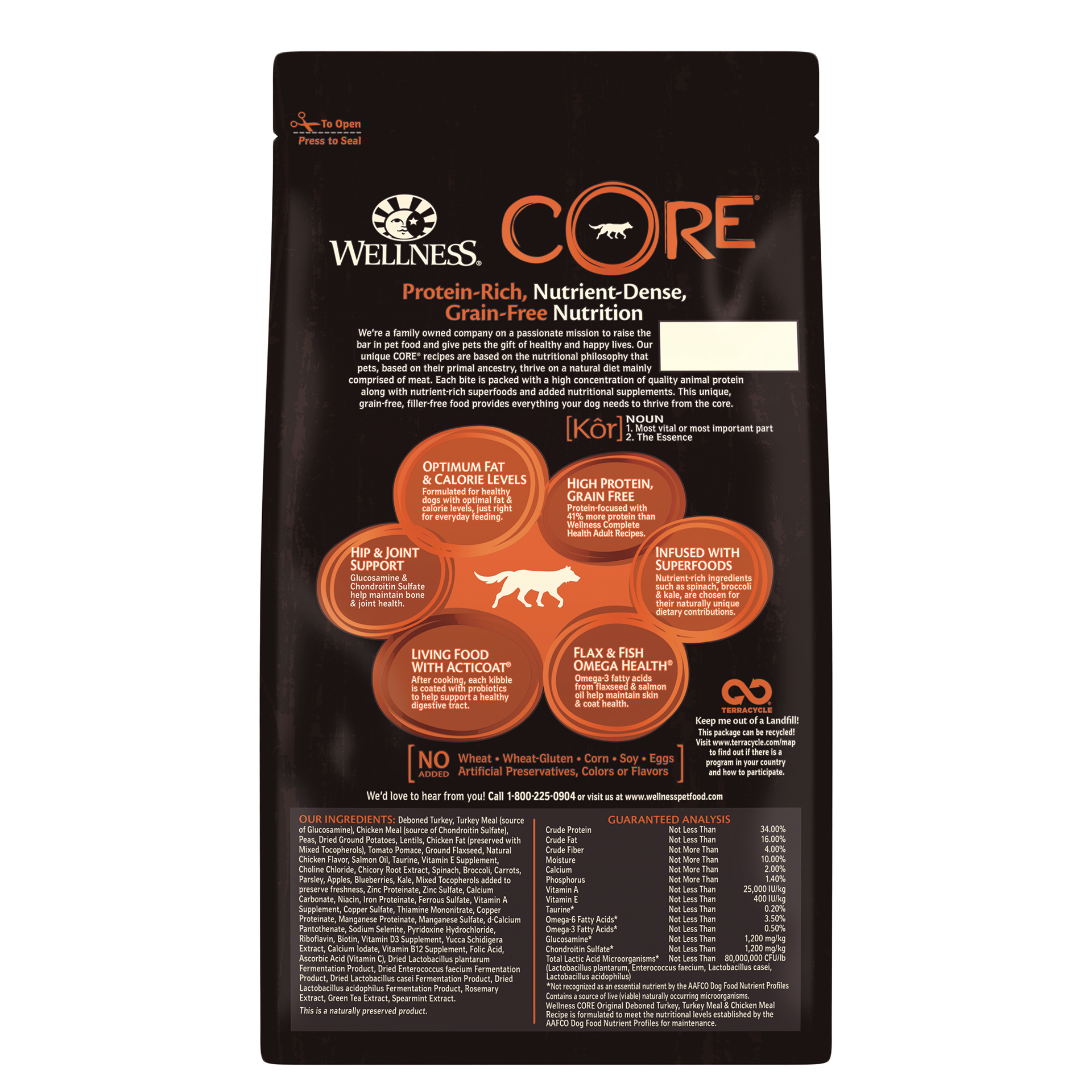 slide 2 of 5, Wellness Core Original Dog Food, 1 ct